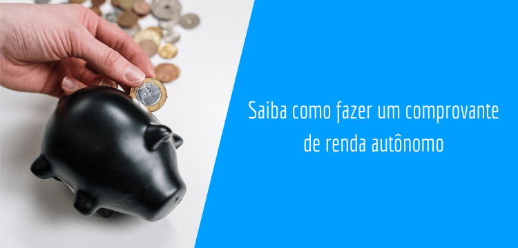 porquinho com moedas brasileiras representando o comprovante de renda autônomo